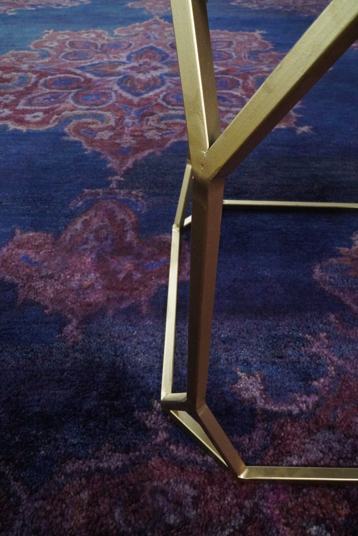 Custom Made Purple Traditional Floral Design Hand Tufted Overdyed Wool Area Rug