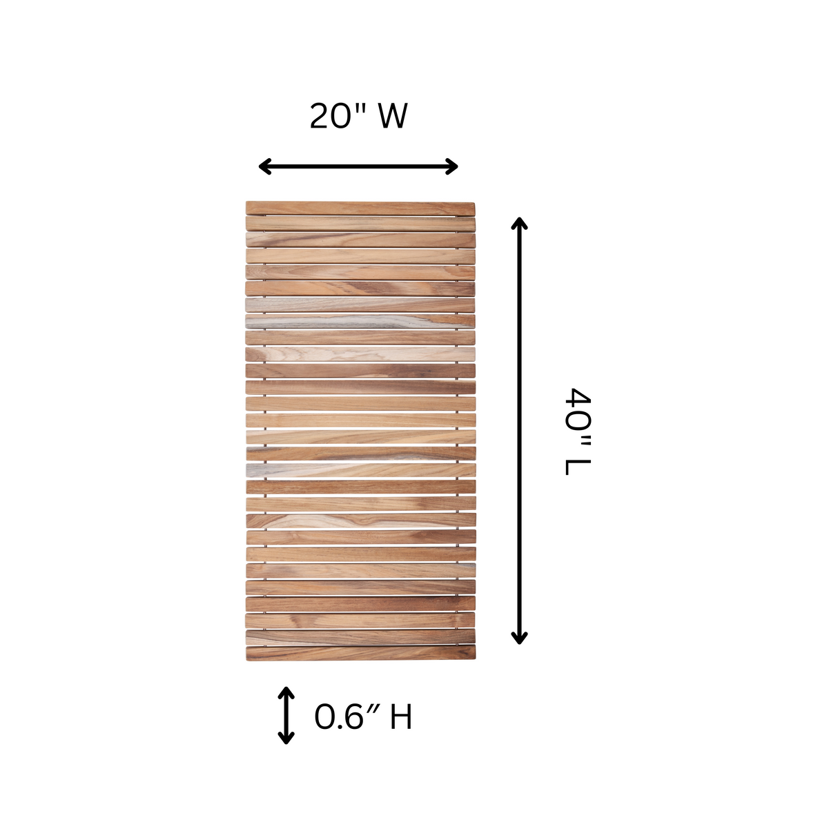 Sandpoint Natural Teak Shower and Bath String Mat 40″ x 20″