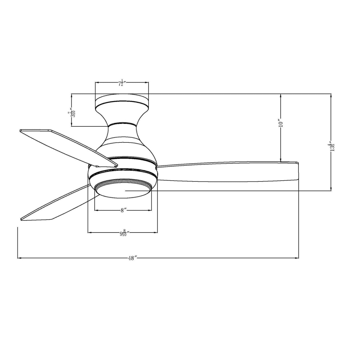 48" Beckette Farmhouse Flush Mount Reversible Ceiling Fan with Lighting and Remote Control