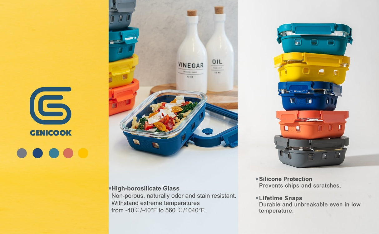 Multicolor Glass Storage Set