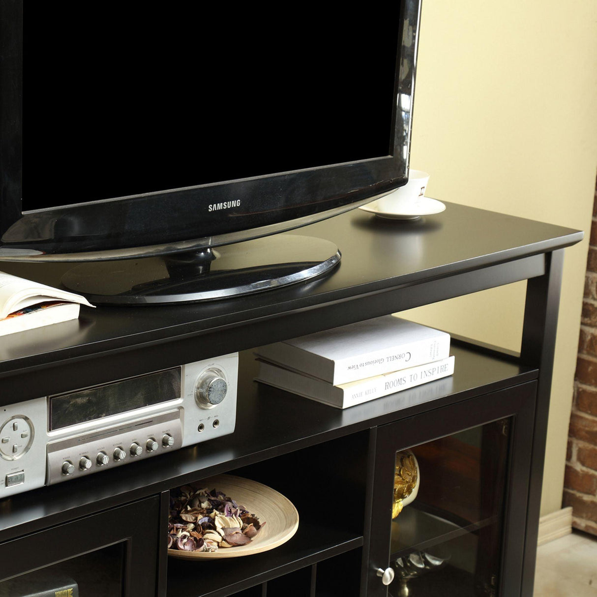 51" Wide Wood Cupboard Buffet Storage Cabinet with Wine Rack for 12-Bottles