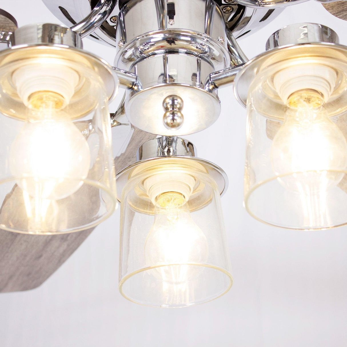 52" Bangatore Traditional Chrome Flush Mount Reversible Ceiling Fan with Lighting and Remote Control