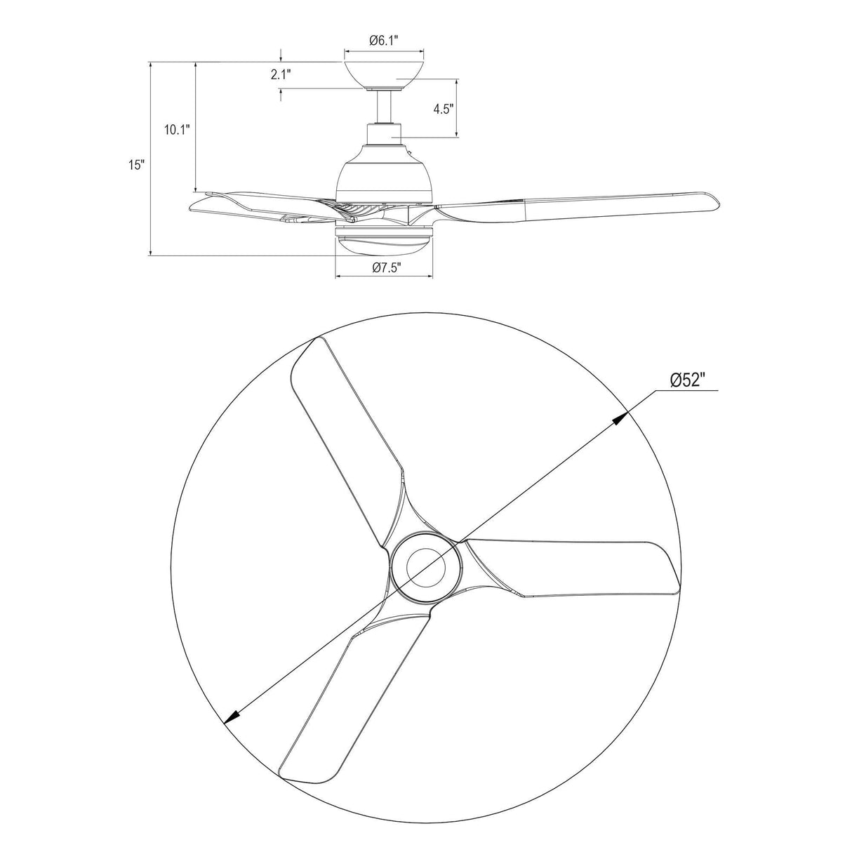 52" Cason Induatrial Downrod Mount Reversible Ceiling Fan with LED Lighting and Remote Control