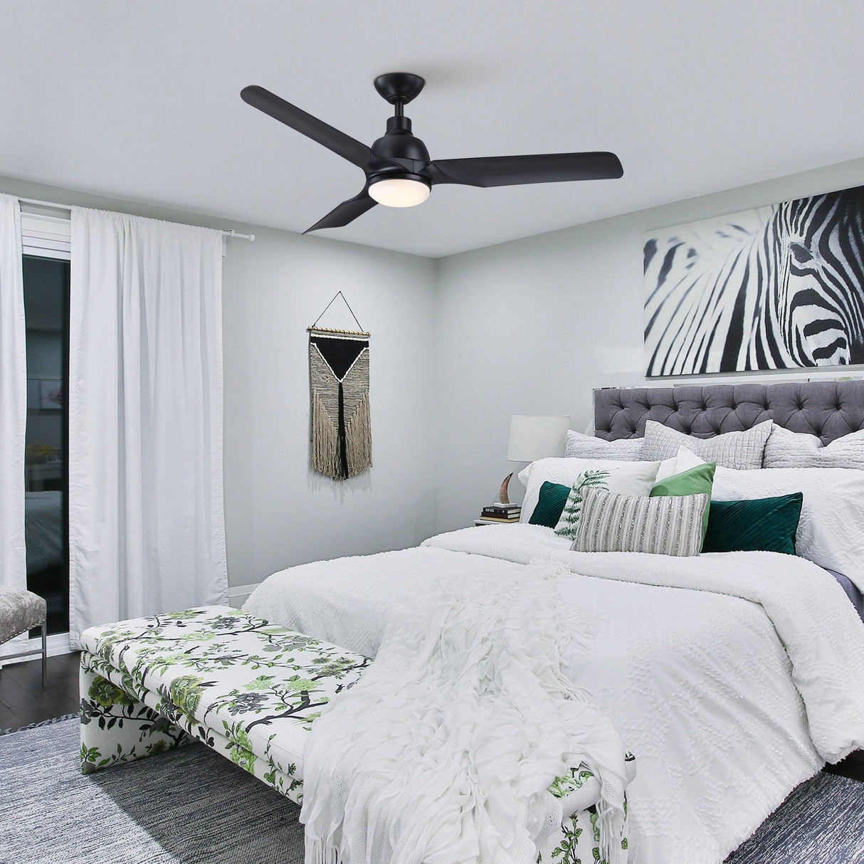 52" Cason Induatrial Downrod Mount Reversible Ceiling Fan with LED Lighting and Remote Control