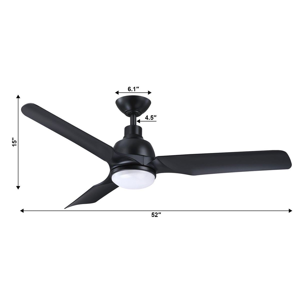 52" Cason Induatrial Downrod Mount Reversible Ceiling Fan with LED Lighting and Remote Control