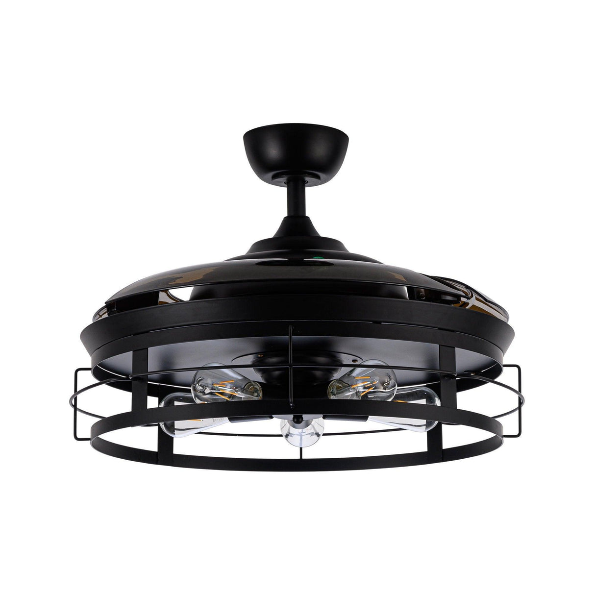 52" Industrial Downrod Mount Ceiling Fan With Lighting And Remote Control