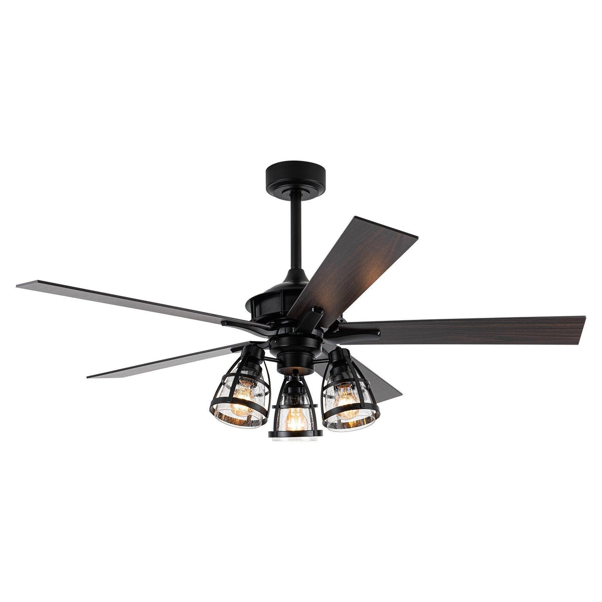 52" Kashmir Traditional Downrod Mount Reversible Ceiling Fan with Lighting and Remote Control