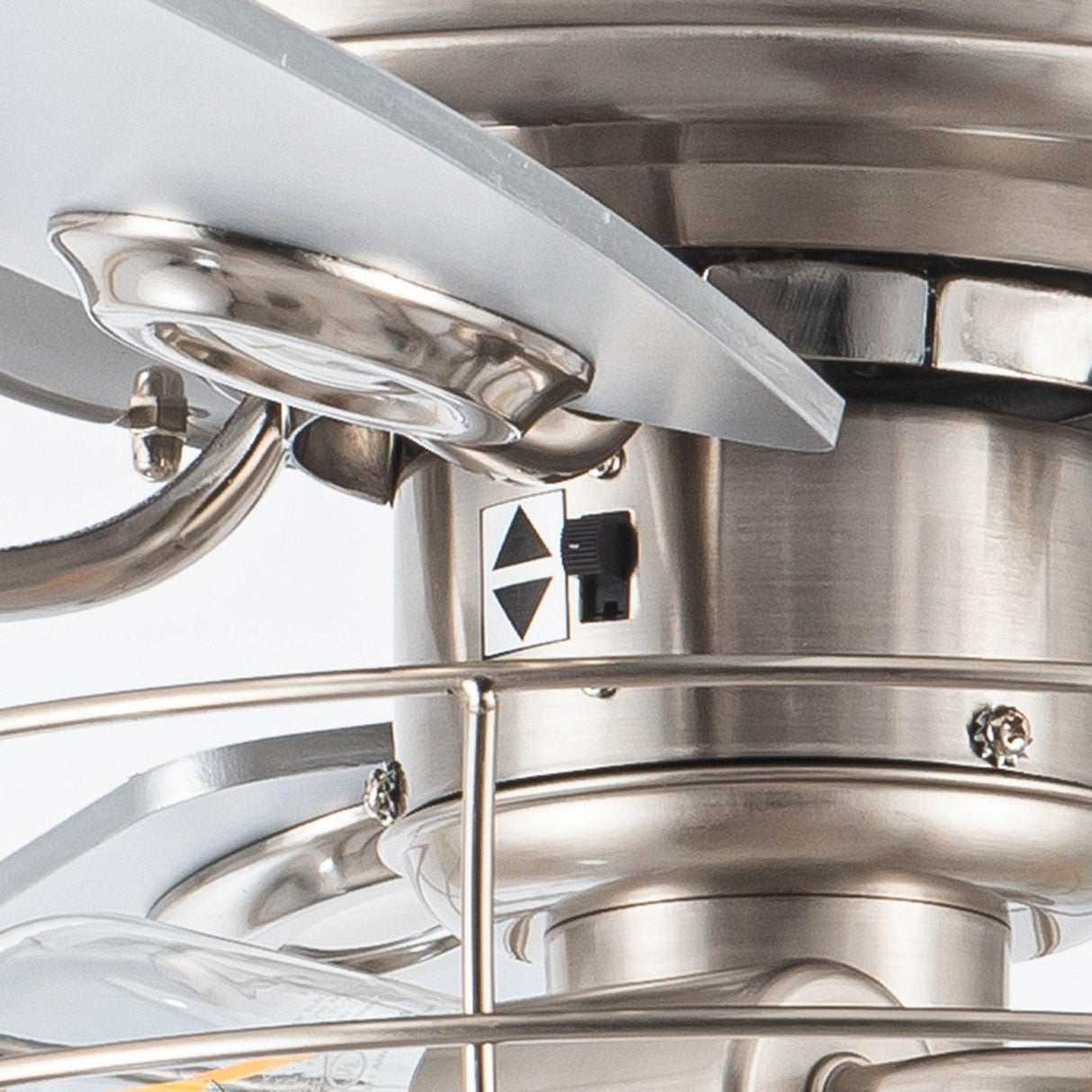 52" Kyla Industrial Caged Ceiling Fan With Light Remote Control Satin Nickel