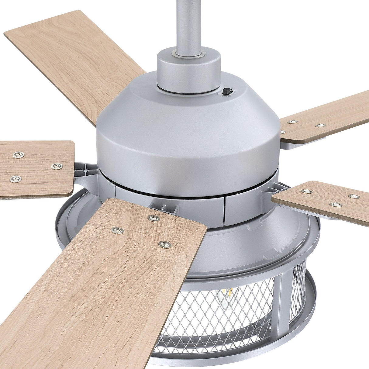 52 Industrial Reversible 5 Blade Mesh Led Ceiling Fan
