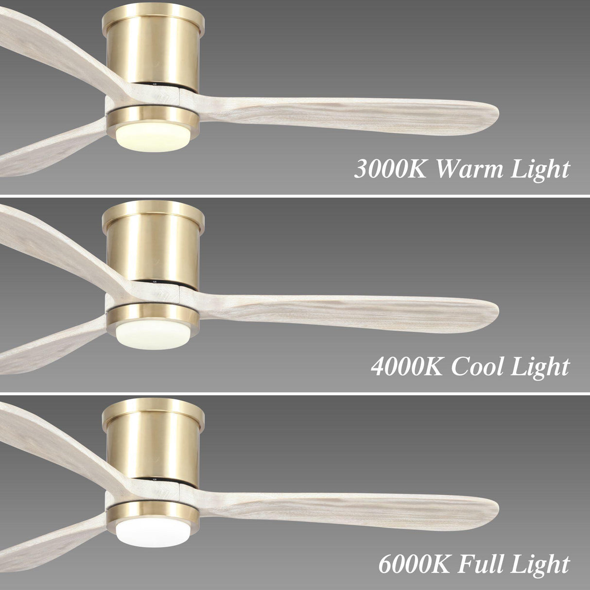 52" Mayna Led Indoor Copper Flush Mounted Ceiling Fan With Light And Remote Control