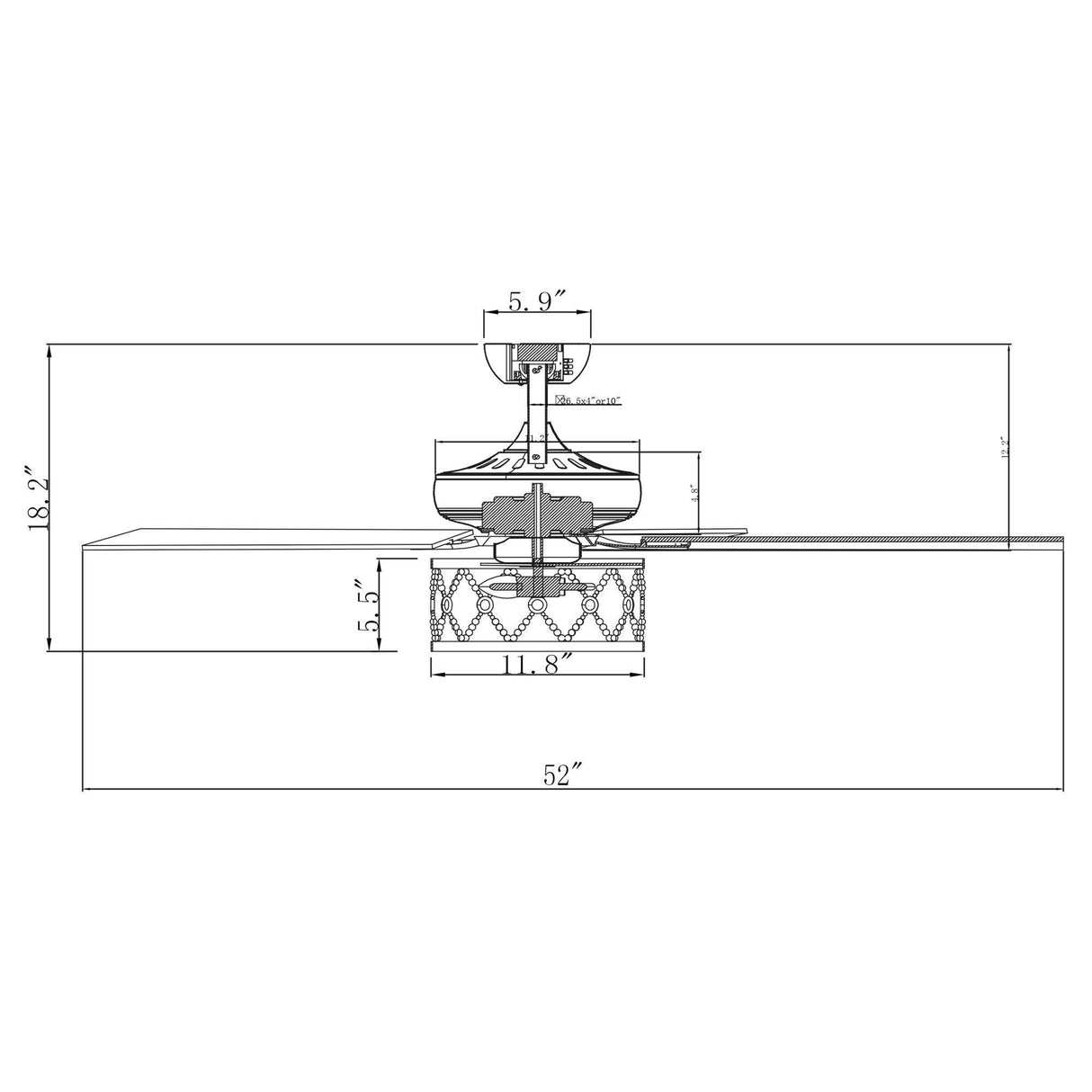 52" New Delhi Industrial Downrod Mount Reversible Ceiling Fan with Lighting and Remote Control