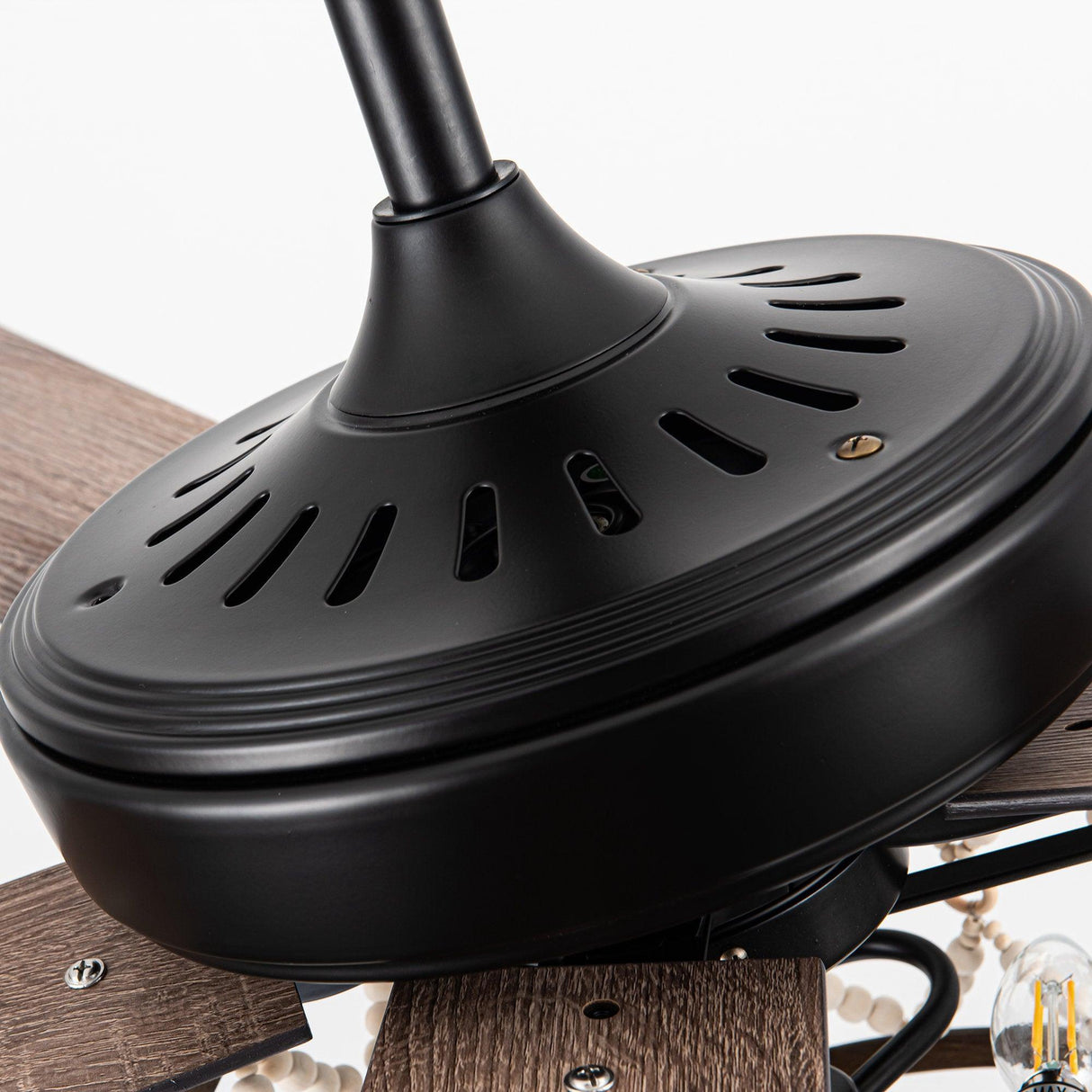 52" New Delhi Industrial Downrod Mount Reversible Ceiling Fan with Lighting and Remote Control