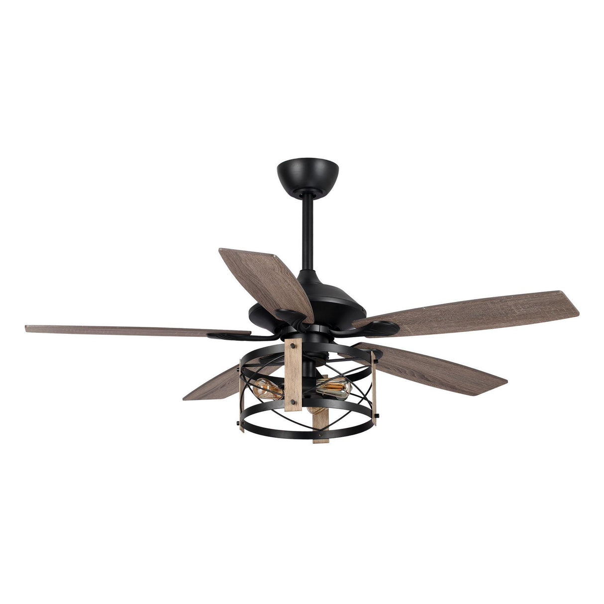 52" Wisner Industrial Downrod Mount Reversible Ceiling Fan with Lighting and Remote Control