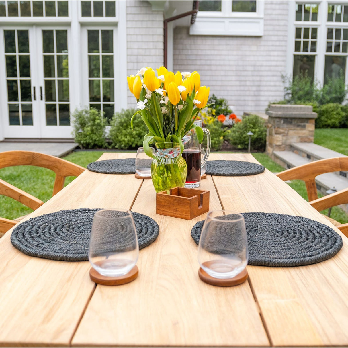 Ubud Natural Teak 4-6 Person Indoor or Outdoor Dining Table - 79"