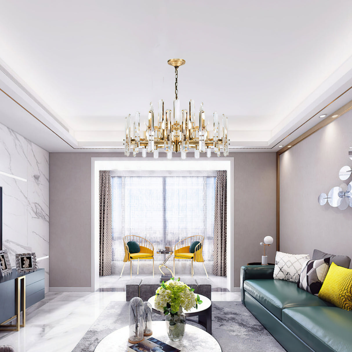 Browning Prism Round Chandelier 48"