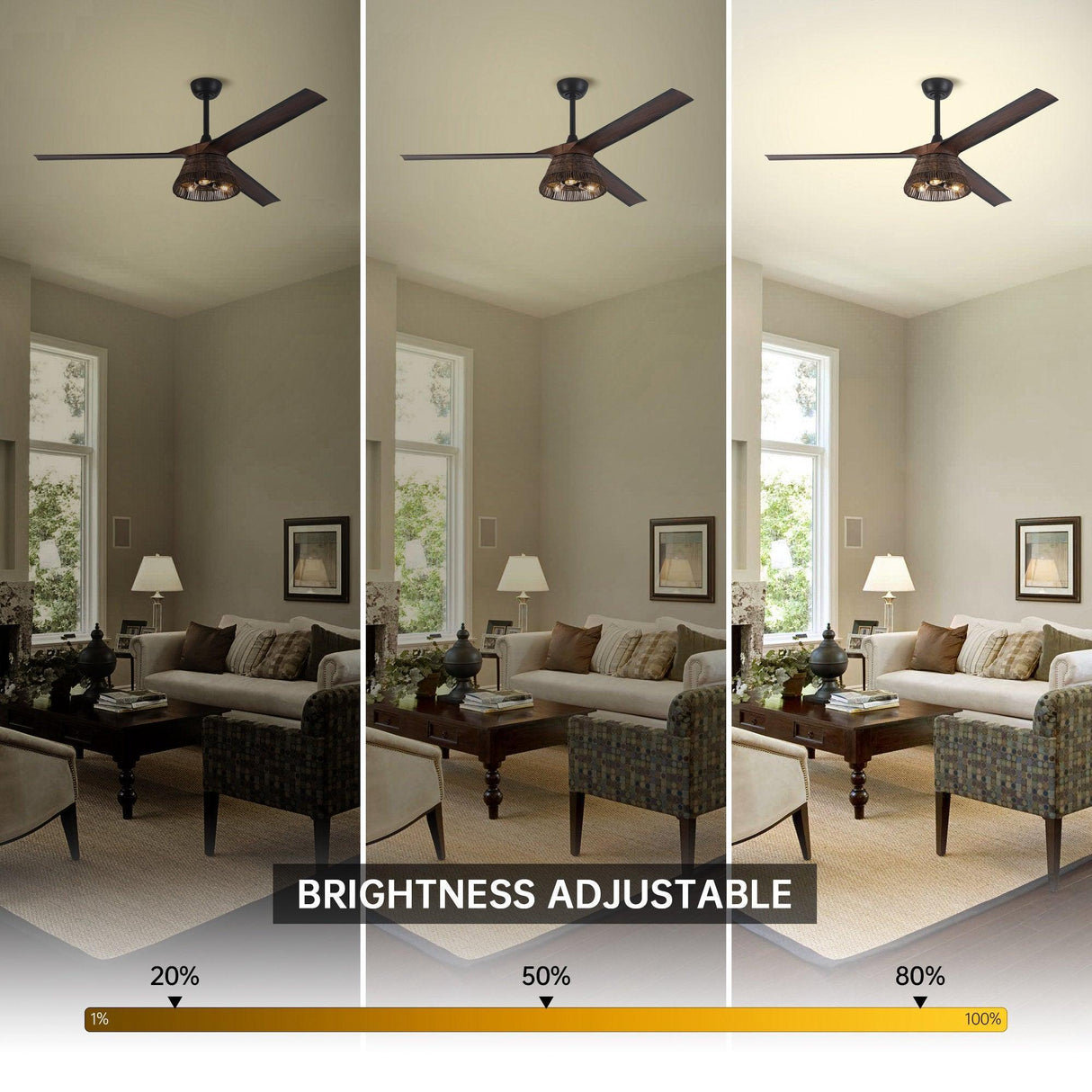 60" Farmhouse AC Motor Downrod Mount Reversible Ceiling Fan With Lighting And Remote Control