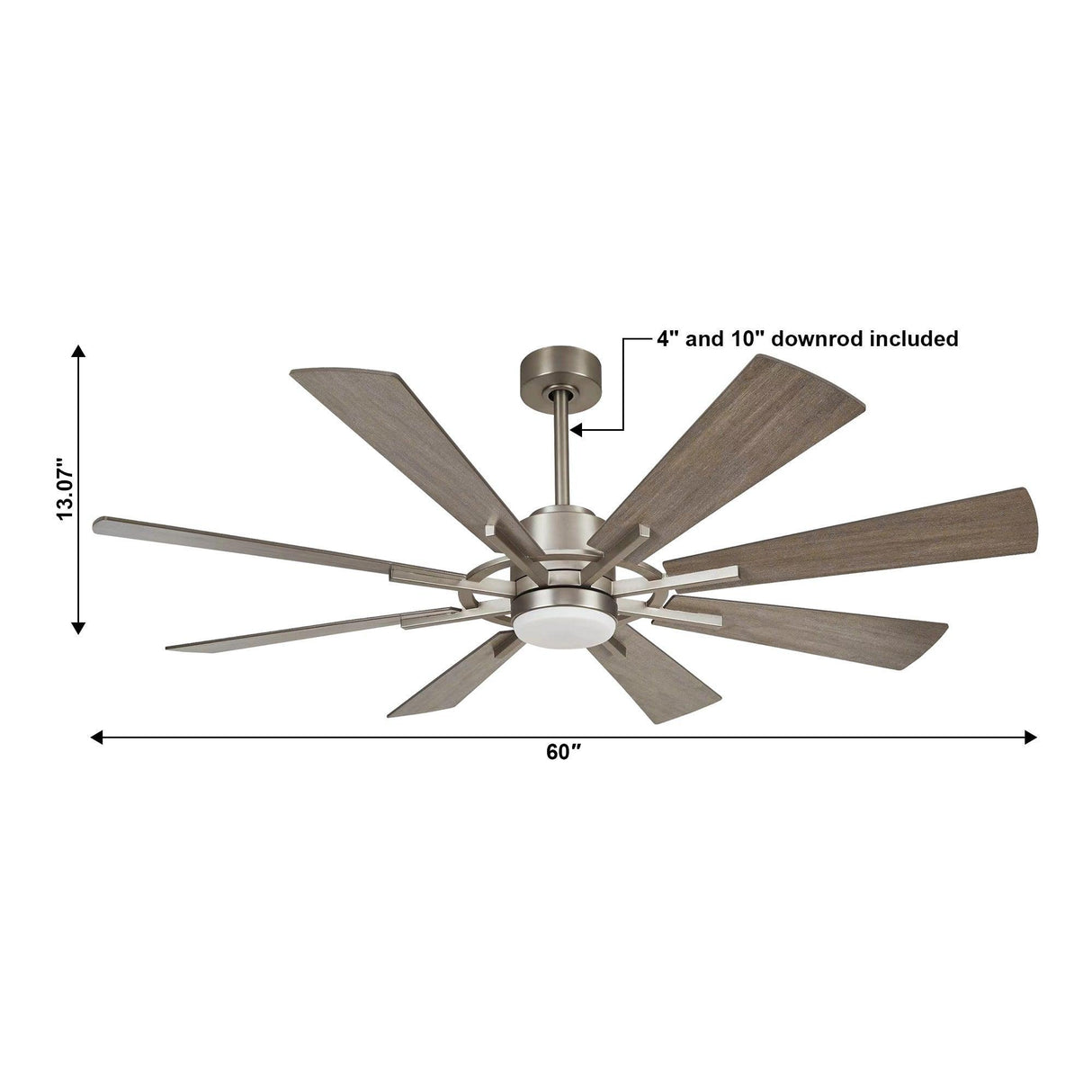60" Oretha Windmill 8 Blade Led Indoor Oil Rubbed Bronze Ceiling Fan With Remote And Light Kit Included