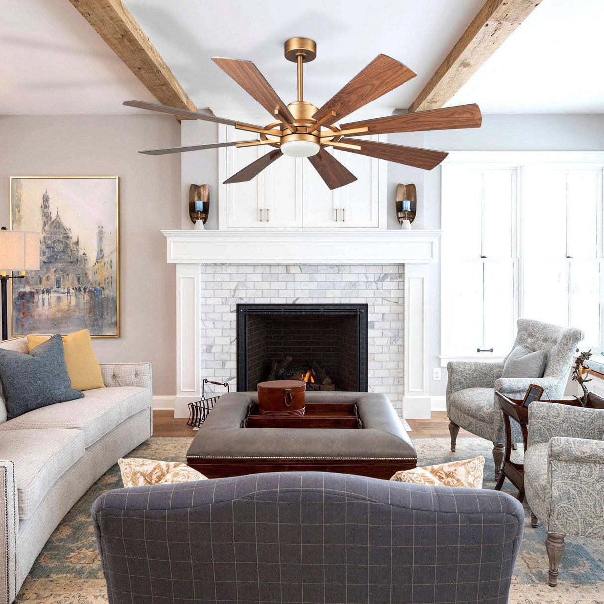 60" Oretha Windmill 8 Blade Led Indoor Oil Rubbed Bronze Ceiling Fan With Remote And Light Kit Included