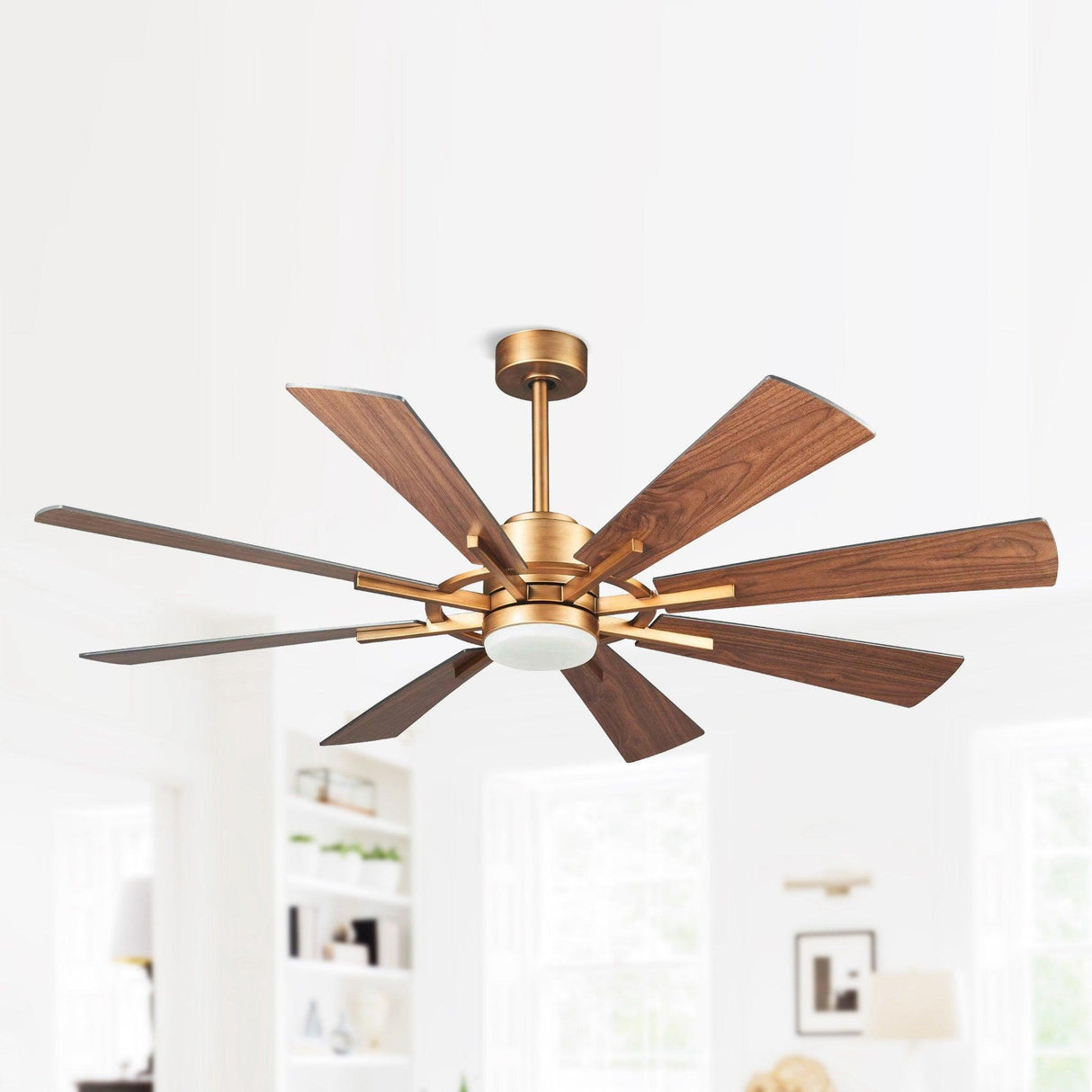 60" Oretha Windmill 8 Blade Led Indoor Oil Rubbed Bronze Ceiling Fan With Remote And Light Kit Included