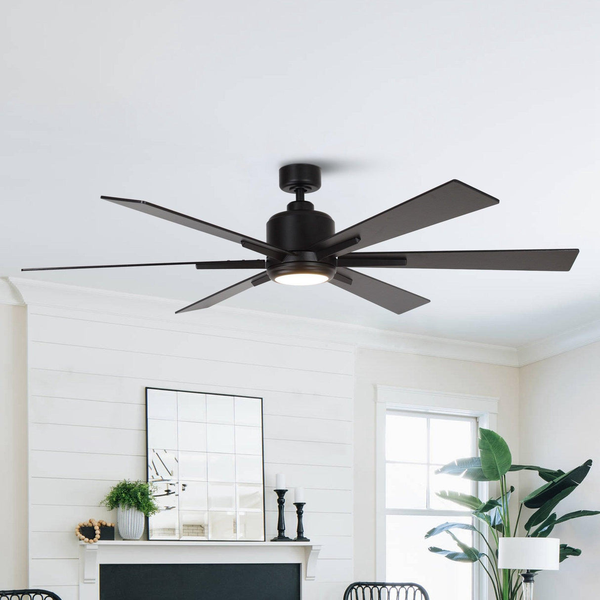 65" Bendan Industrial Downrod Mount Ceiling Fan with Lighting and Remote Control