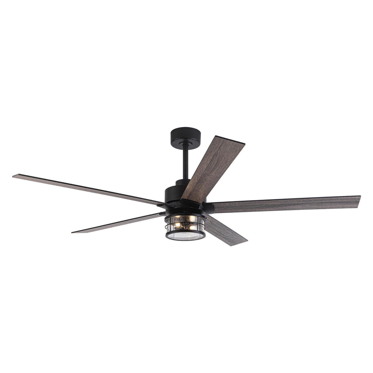 65" Modern DC Motor Downrod Mount Reversible Ceiling Fan With Lighting And Remote Control