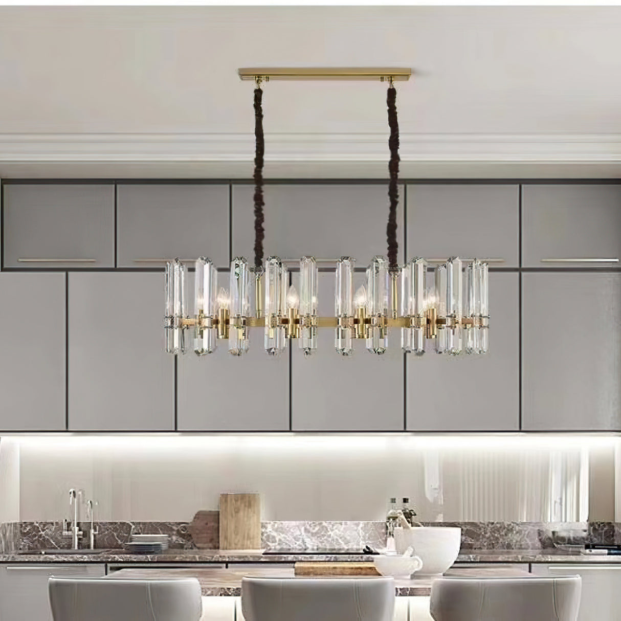 Browning Prism Linear Chandelier 72"