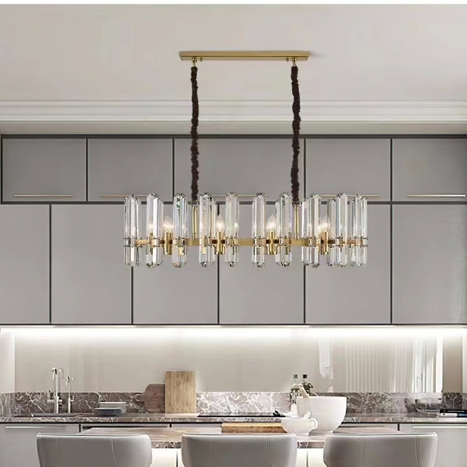 Browning Prism Linear Chandelier 72"