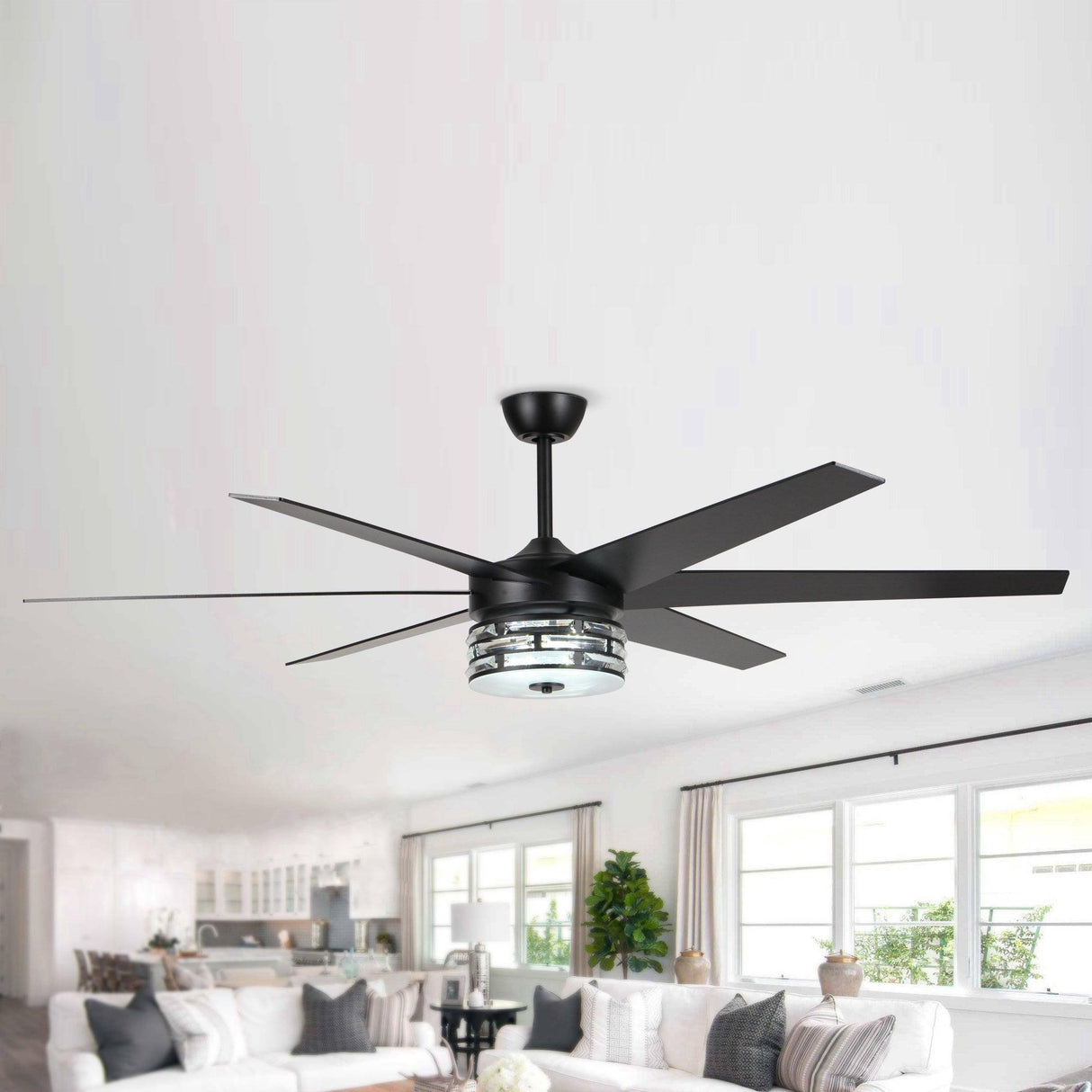 70" Black Modern Ceiling Fan