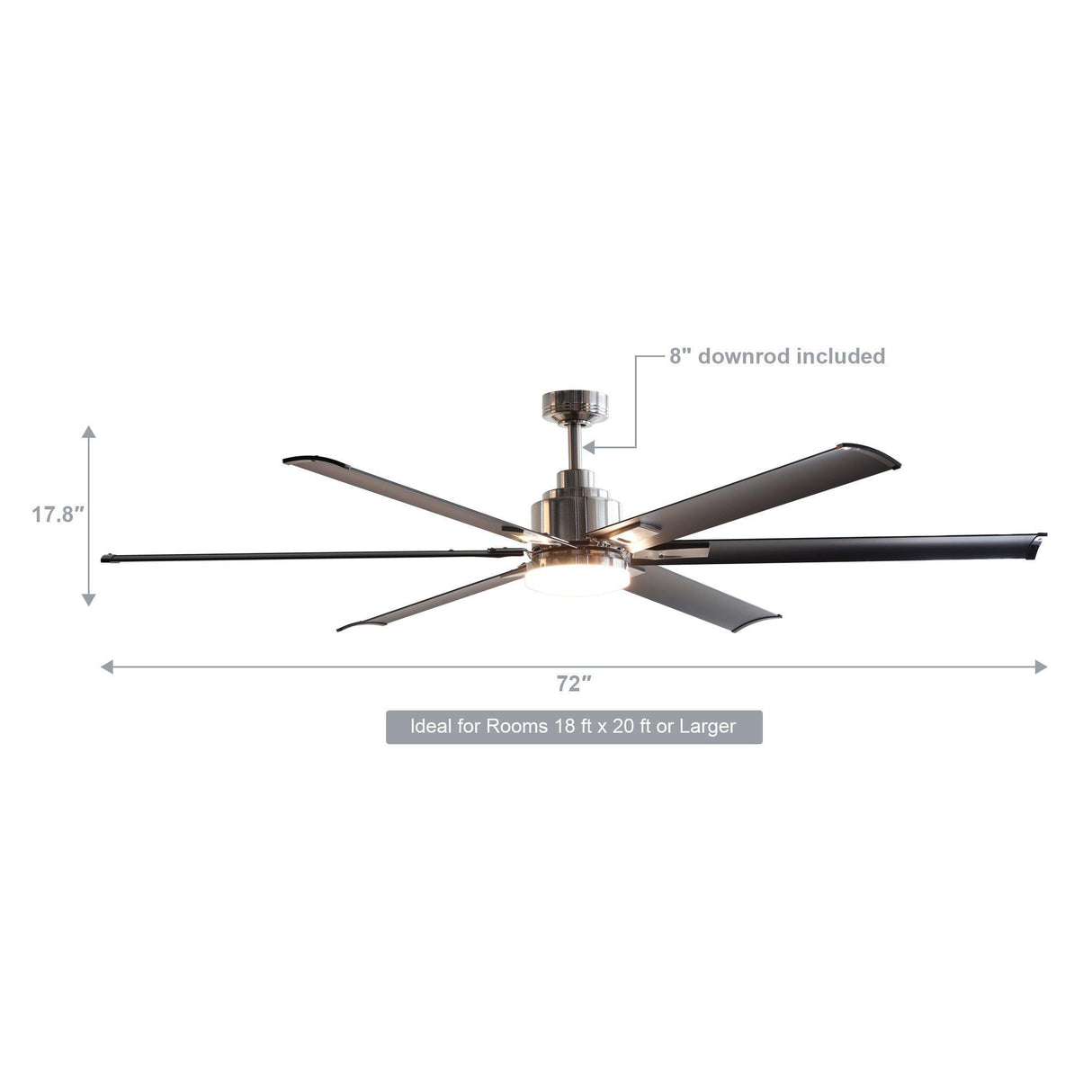 72" Bankston 6-Blade Led Ceiling Fan With Remote Light Kit Included