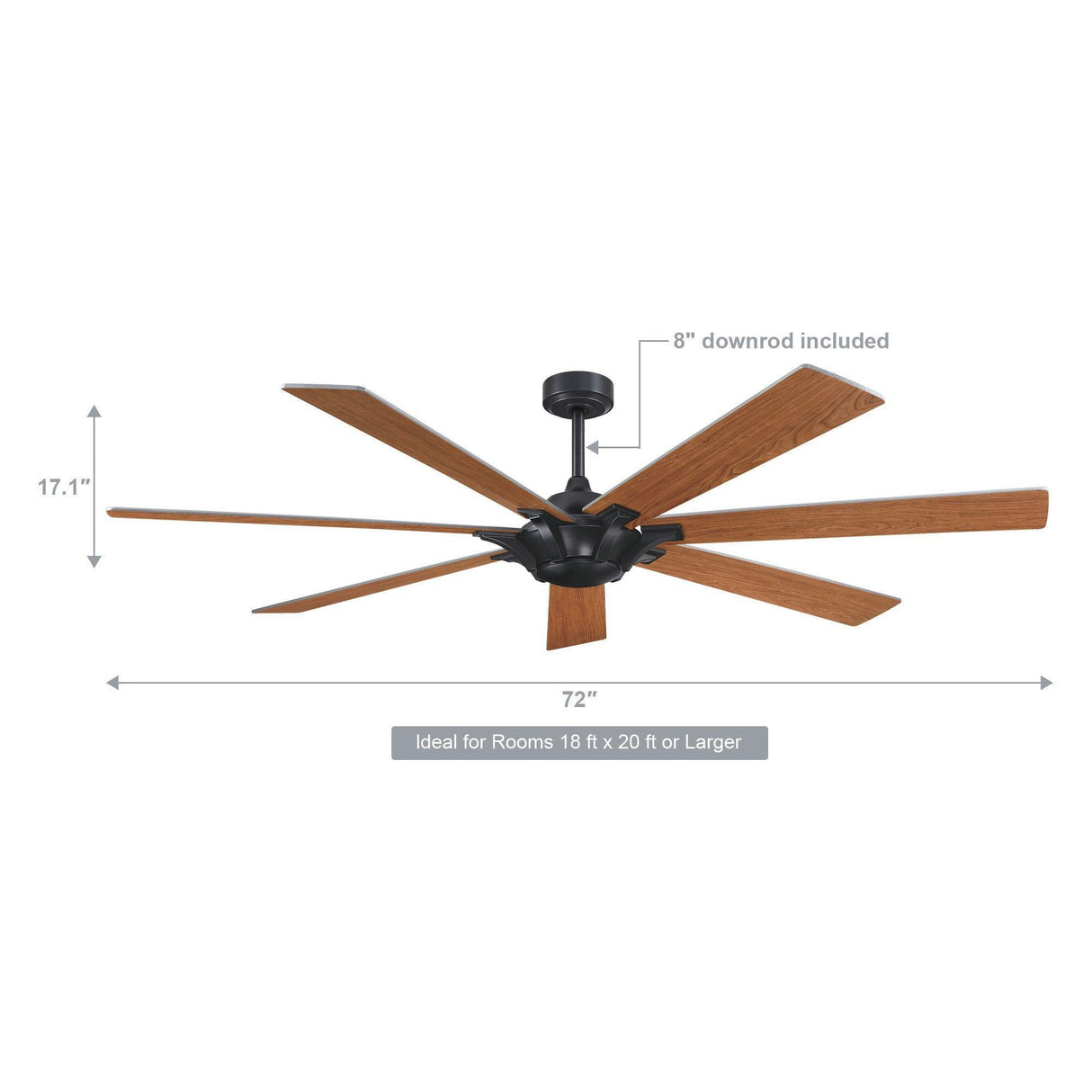 72 Modern Rustic Ceiling Fan 7-Blades