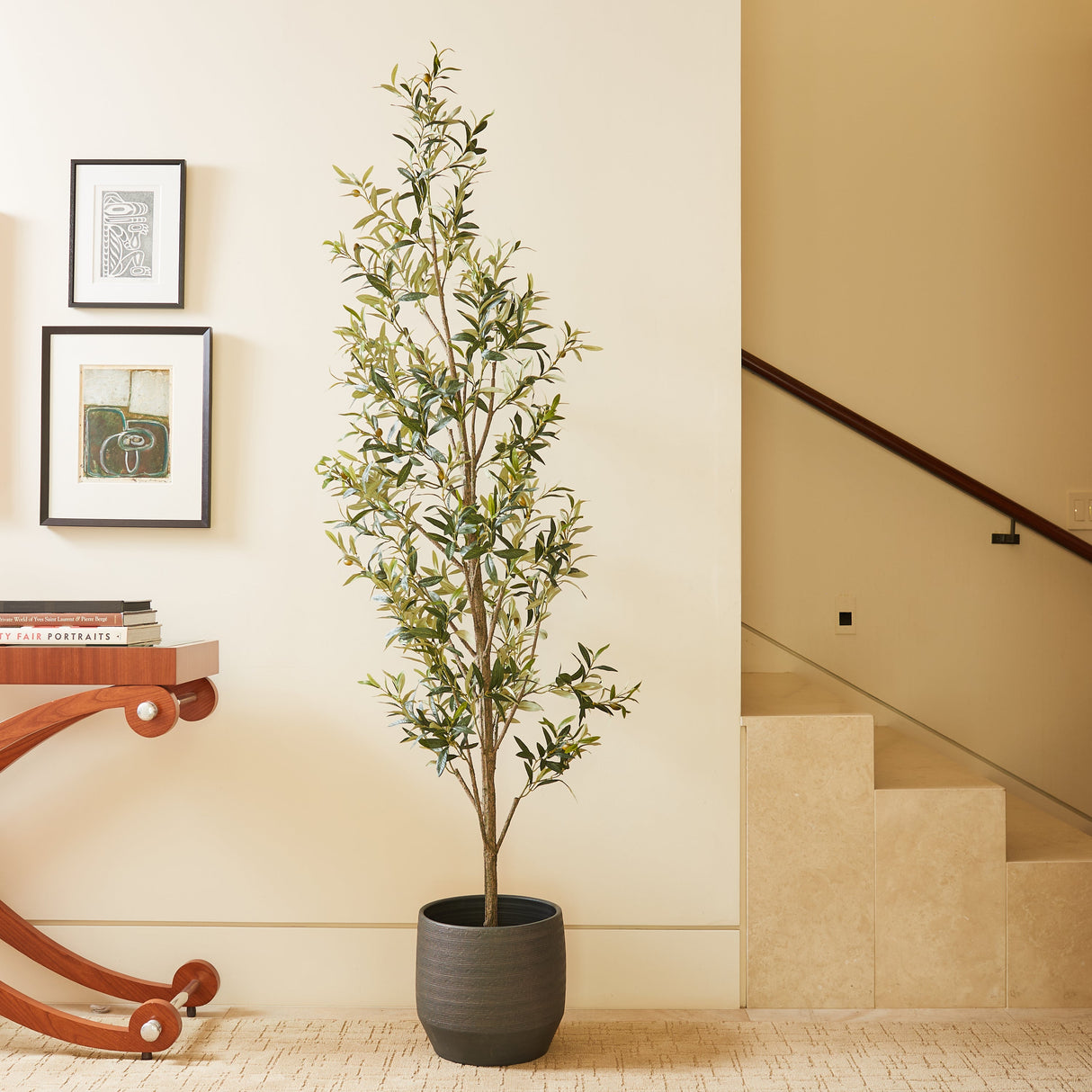 7' Artificial Slim Olive Tree