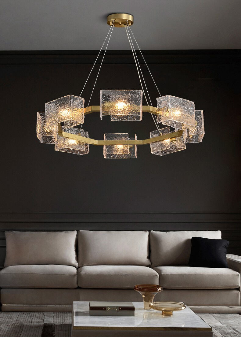Water ripple Glass Chandelier
