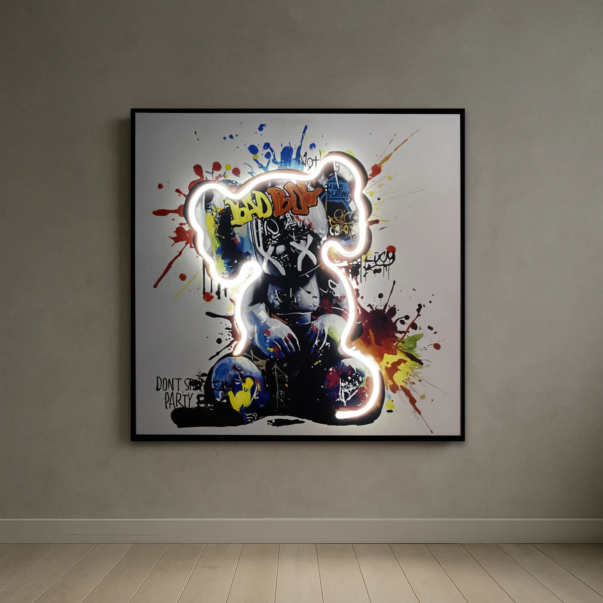 Dancing Street Art Figure LED Light – Modern LED Sculpture with X Eyes