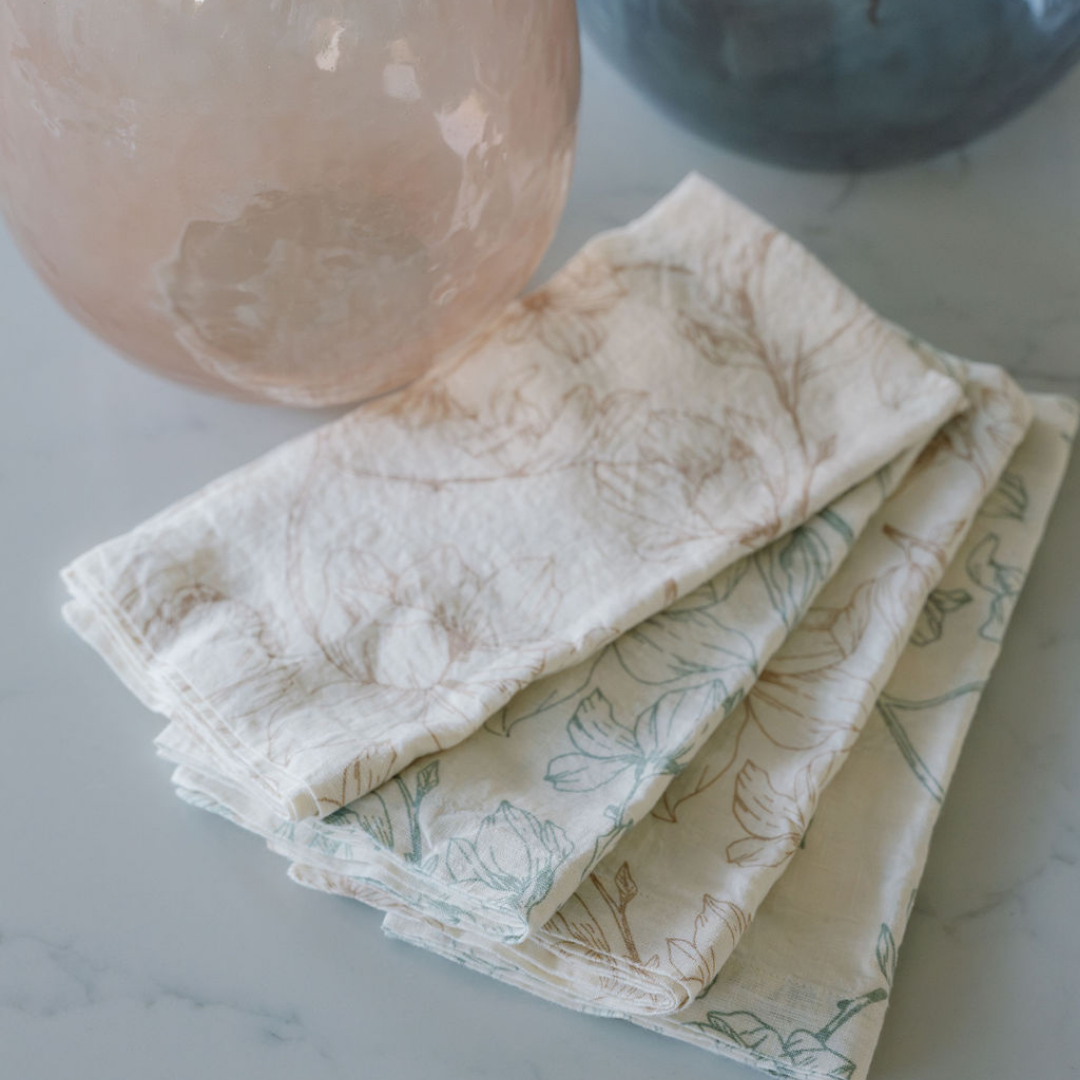 Grey and Green Lilies Napkins