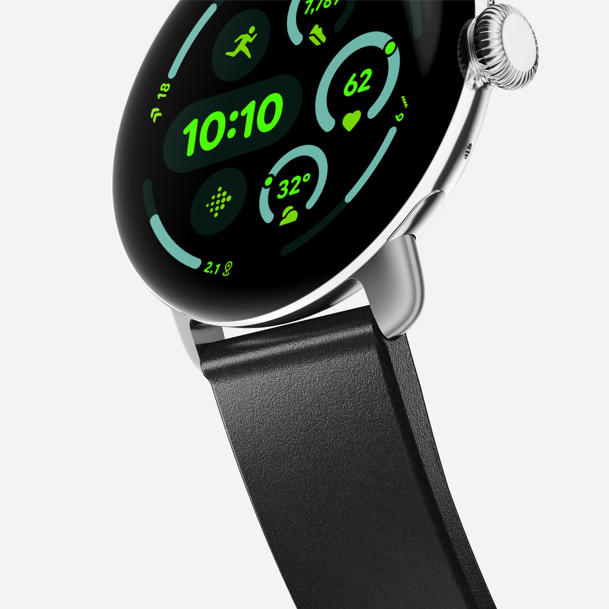 Active Band Pro - Pixel Watch | 45mm | Silver Hardware | Horween Black