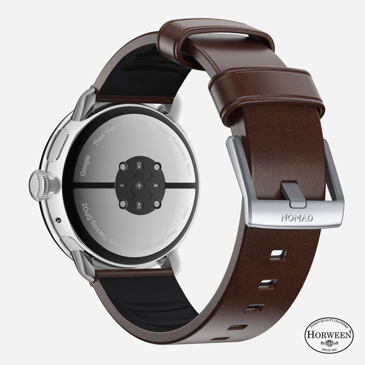 Active Band Pro - Pixel Watch | 45mm | Silver Hardware | Horween Brown