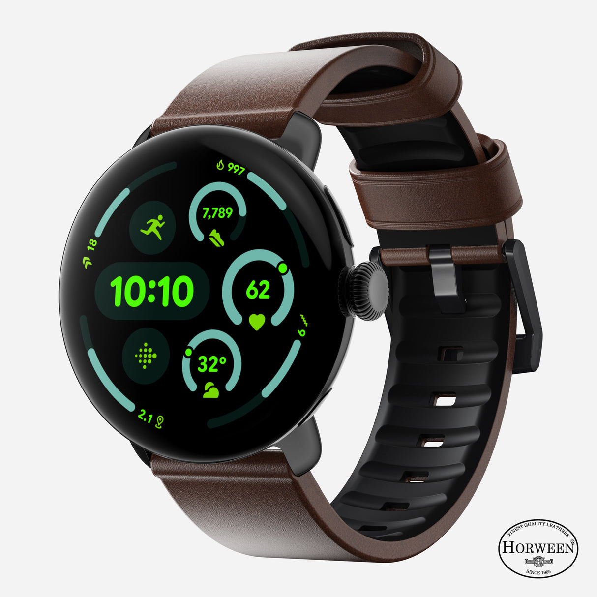 Active Band Pro - Pixel Watch | 45mm | Black Hardware | Horween Brown