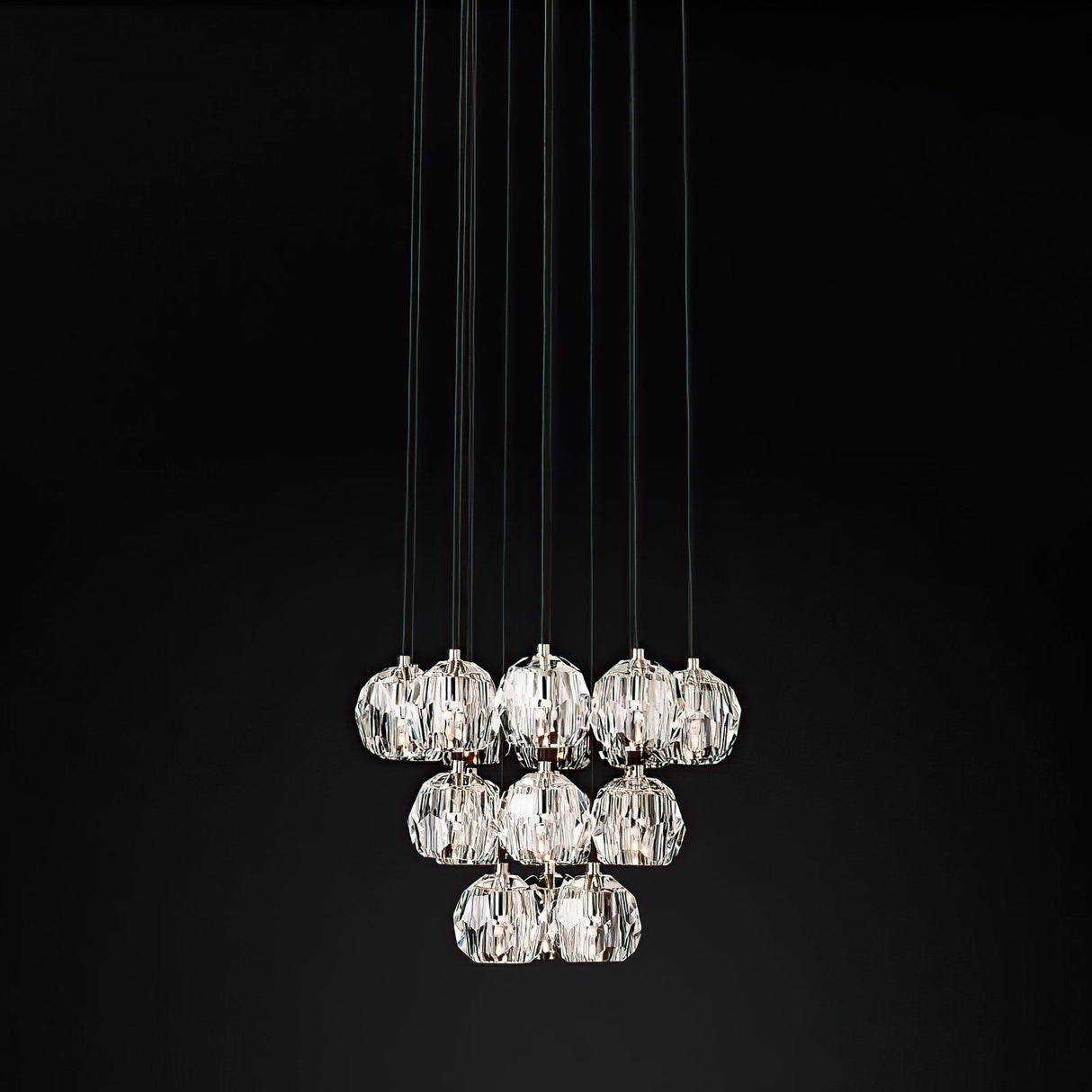 Kristal Crystal Round Cluster Chandelier