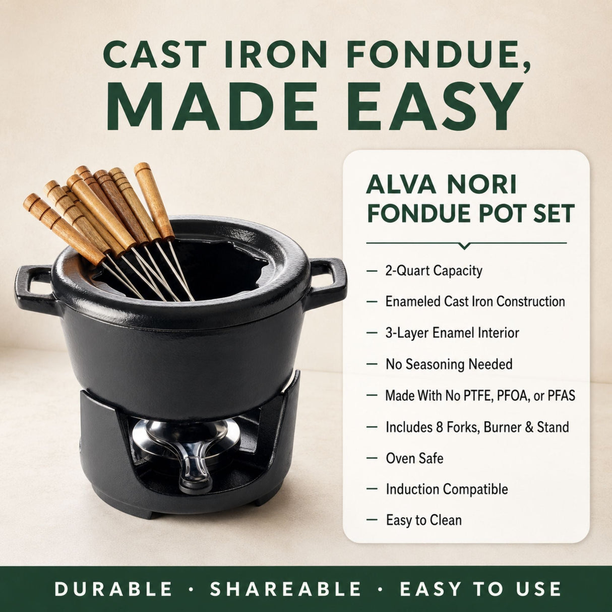 Fondue Set, 8-Piece, 2-Qt