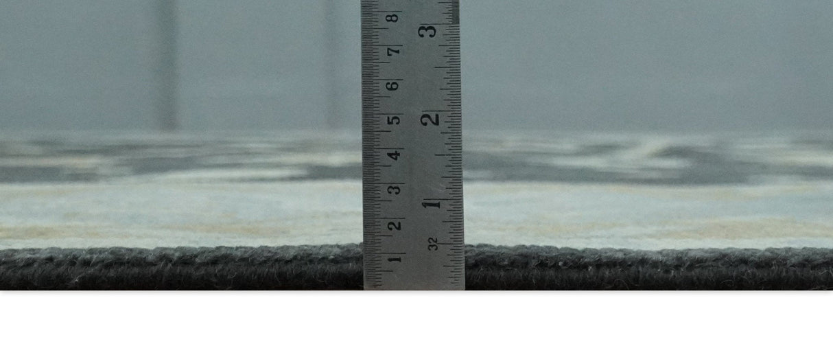 8x10, 9x12, 10x14 and 12x15 Hand Knotted Black, Beige and Silver Traditional Oushak Wool Rug