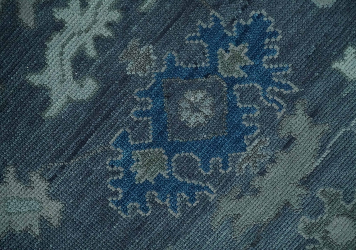 Hand Knotted Gray and Silver Traditional Multi Size Oushak Wool Rug