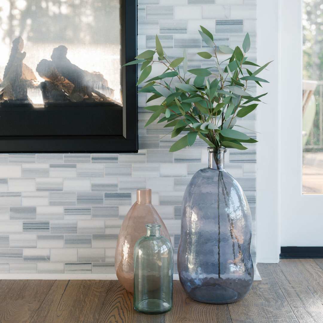 Hammered Glass Vase in Peach