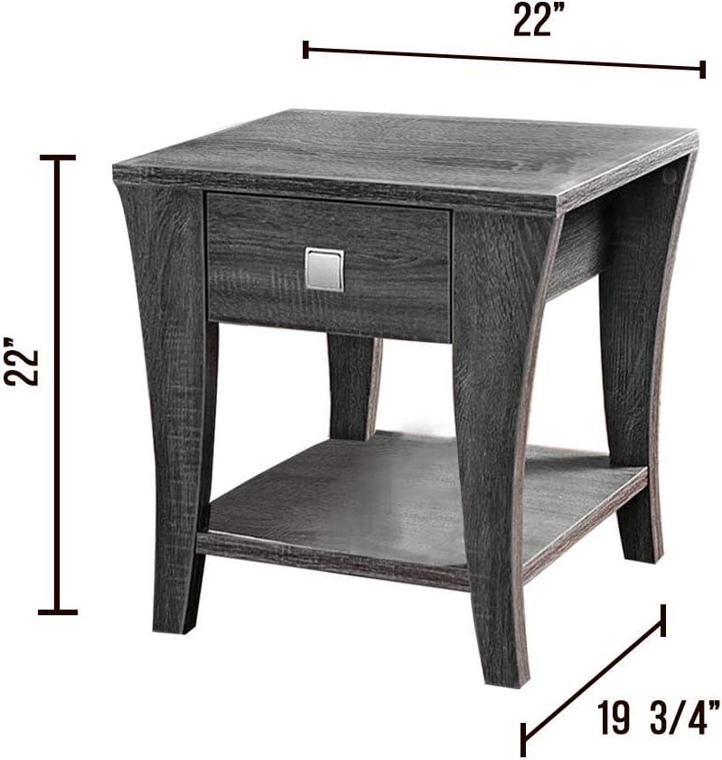 Furniture of America Amity End Table, Gray