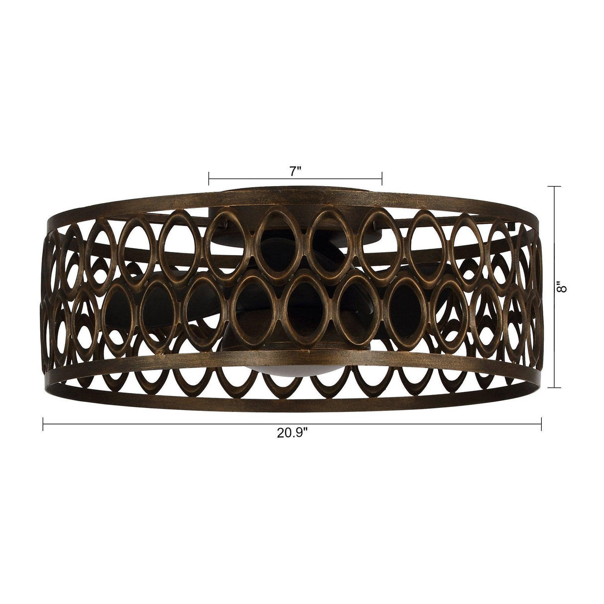 21" Kanpur Farmhouse Flush Mount Reversible Ceiling Fan with LED Lighting and Remote Control