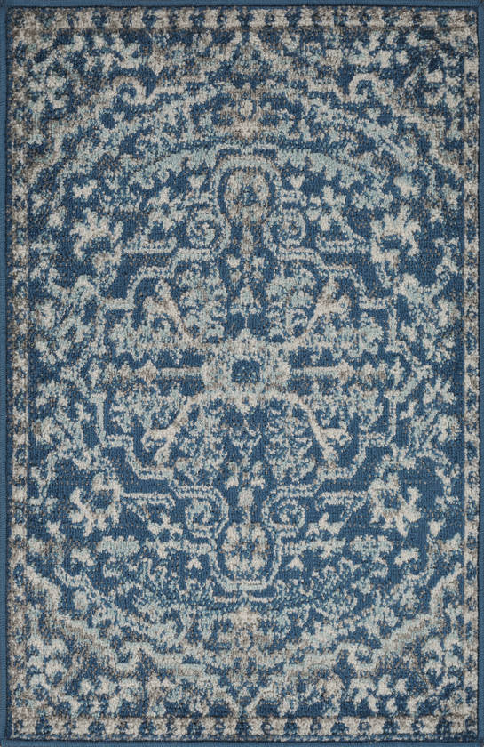 Olivia Traditional Dark Blue Area Rug