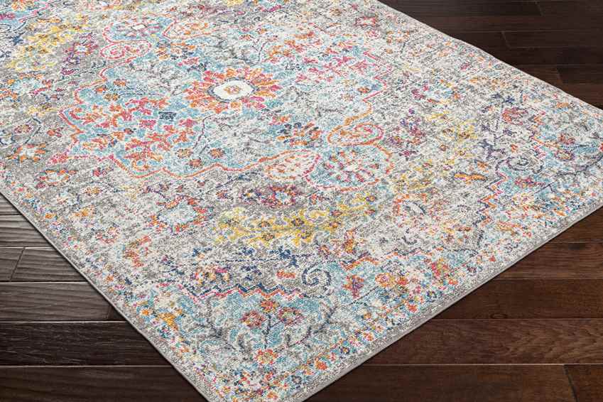 Olivia Traditional Teal/Beige Area Rug