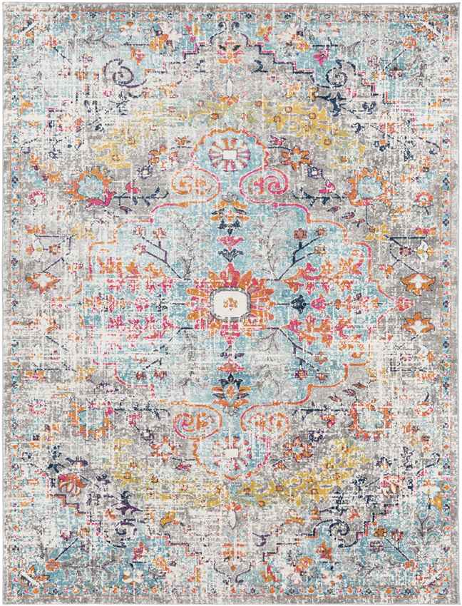 Olivia Traditional Teal/Beige Area Rug