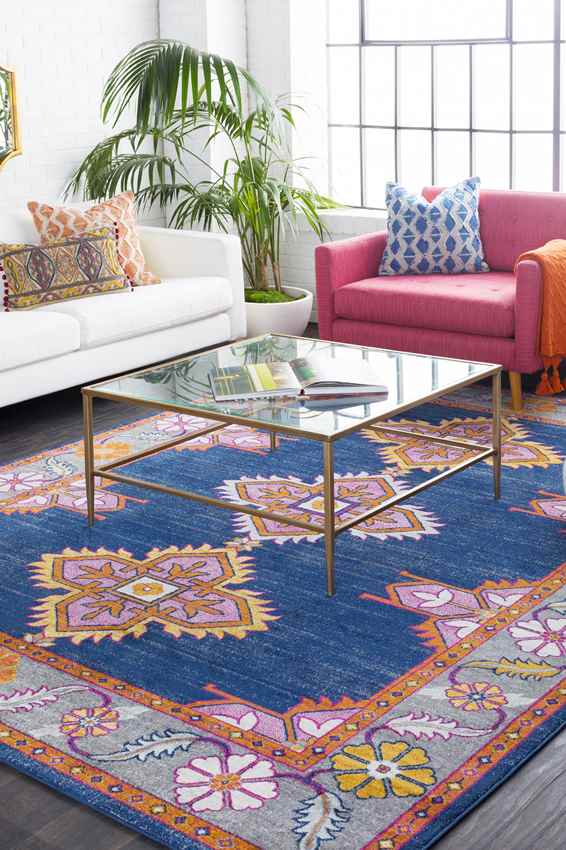 Isla Traditional Navy/Gray Area Rug