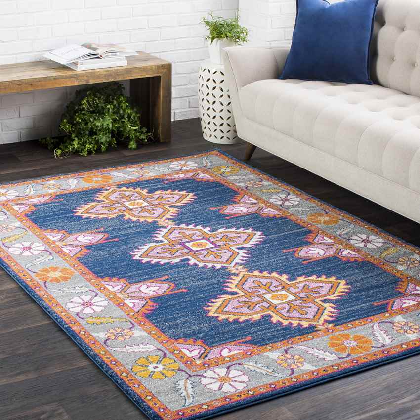 Isla Traditional Navy/Gray Area Rug