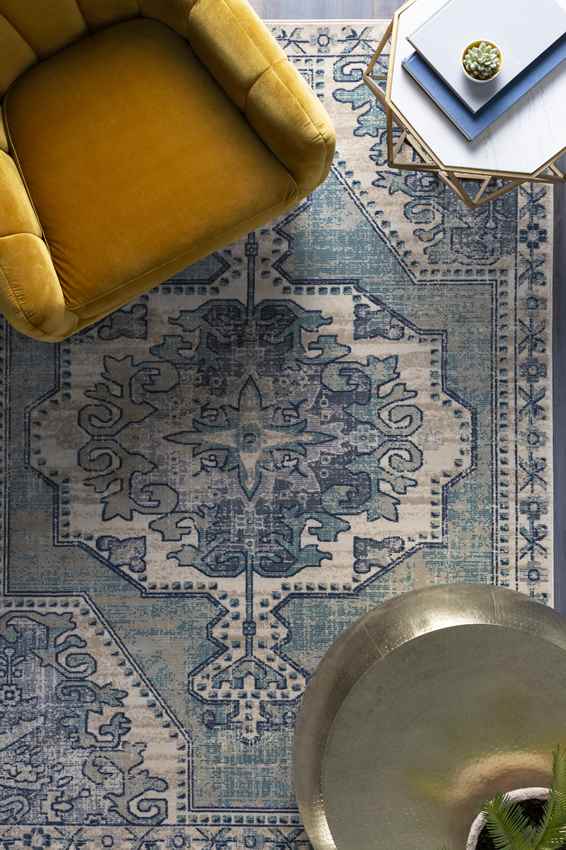 Henry Traditional Teal Area Rug